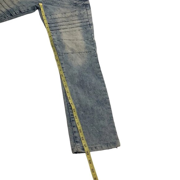 Southpole Moto Jeans Slim Straigth Leg Mid-Rise Blue Denim Womens Size 16 - Picture 11 of 14